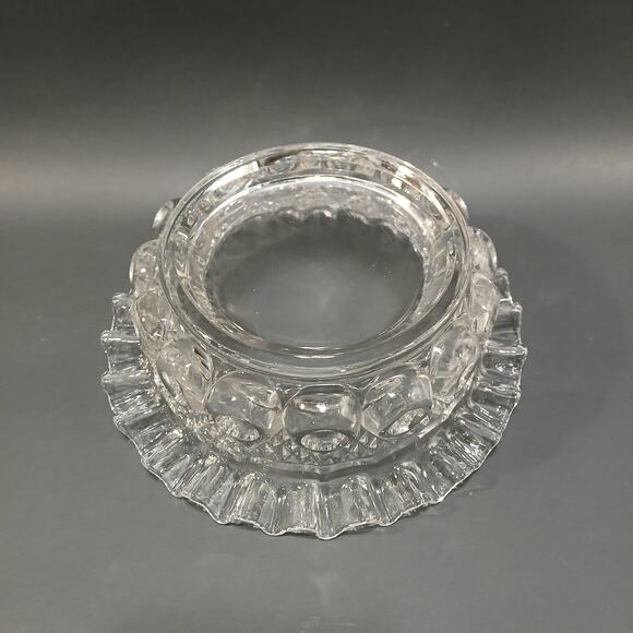 Reverse Torpedo Pattern 7" Round Glass Bowl, Vtg EAPG by Dalzell, Gilmore, Leigh - Picture 4 of 10